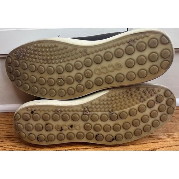 Ecco Soft 7 Brown Leather Low Top Lace Up Extra Width Sneaker Casual Shoe Sz 46 - Picture 9 of 13